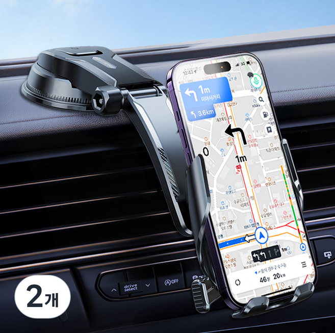 칙슬릭 강력흡착 차량용 대시보드 핸드폰 거치대, 블랙, 2개
