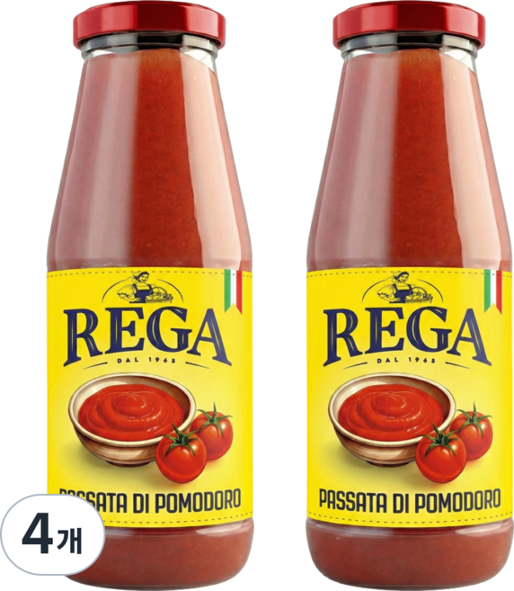 레가 토마토 퓨레 100% 무가당, 4개, 680g