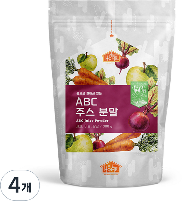 건강한우리집비옴 통째로 갈아서 만든 ABC주스분말, 4개, 300g