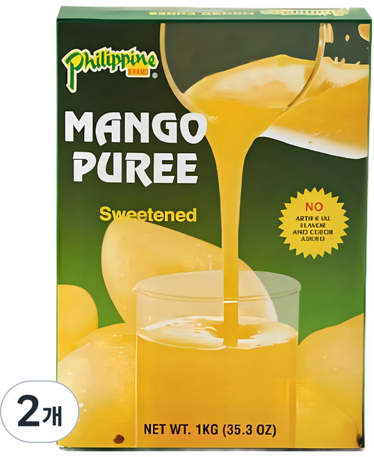 프로푸드 망고퓨레 망고원액 70%, 1kg, 2개