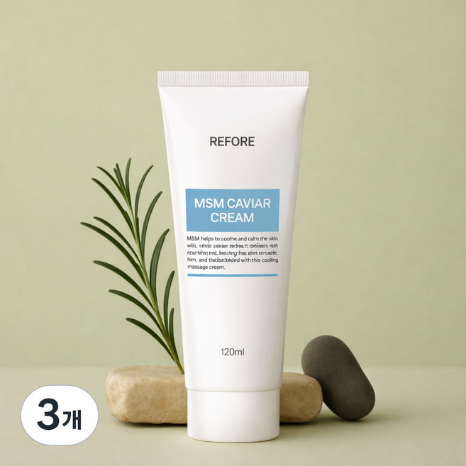 리포레 손마디 크림 씨믹스 캐비어 MSM 손관절 손가락 손목 불편함 케어, 3개, 120ml