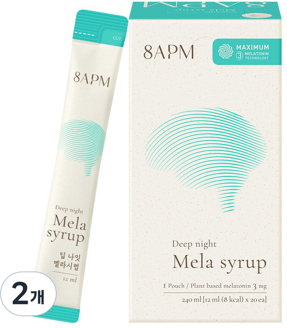 8APM 딥 나잇 멜라시럽 (12ml x 20포), 2개, 240ml