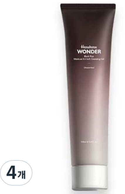 하루하루 원더 블랙 라이스 모이스처 약산성 소프트 클렌징 젤, 100ml, 4개