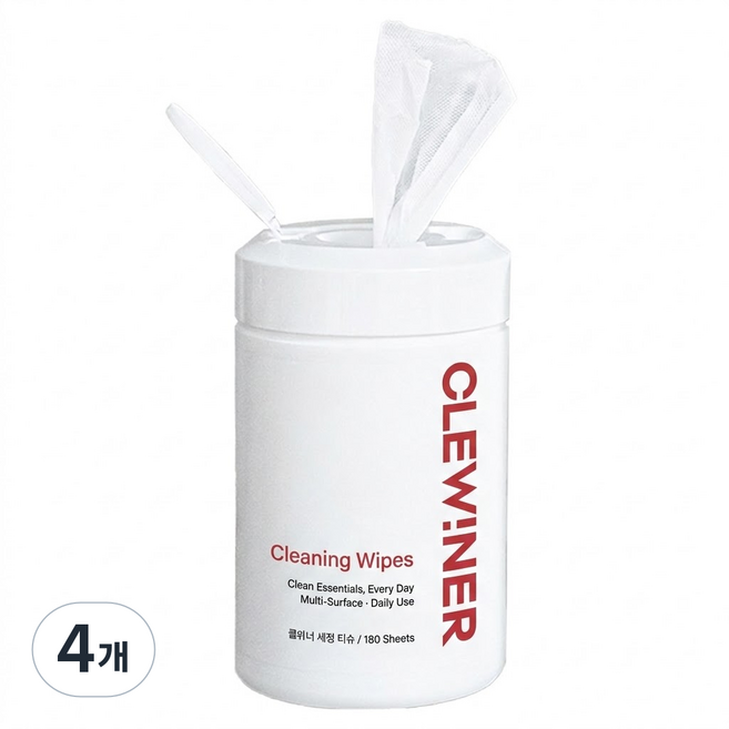 백화상점 클위너 다목적 세정 티슈 주방 청소용 물티슈, 4개, 180매