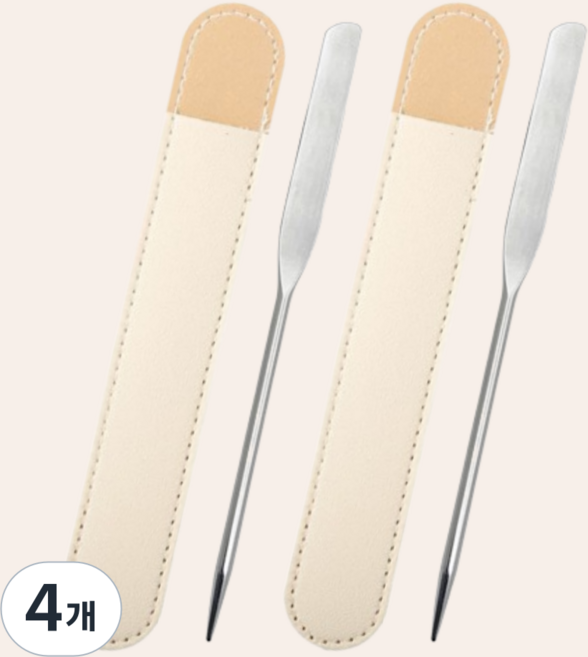 뤼시올 소프트 밸런싱 메이크업 스파츌라, 4개, 메탈실버