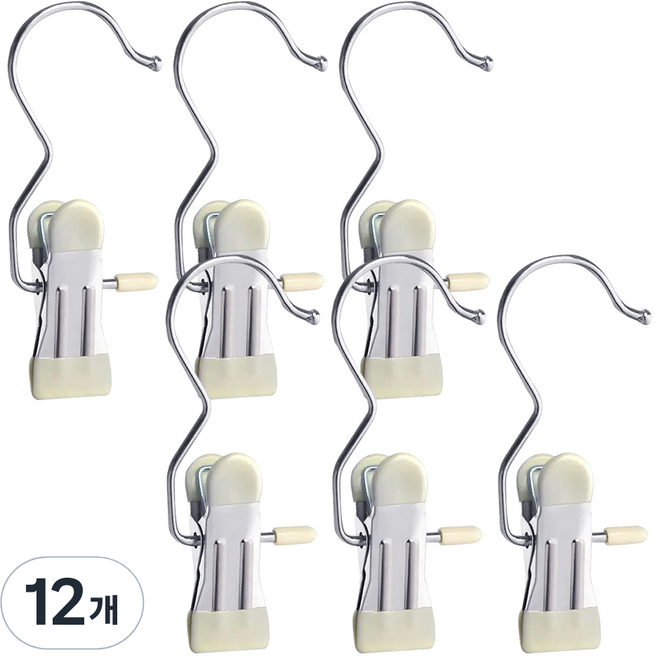 심플리프 논슬립 1단 집게 옷걸이, 12개
