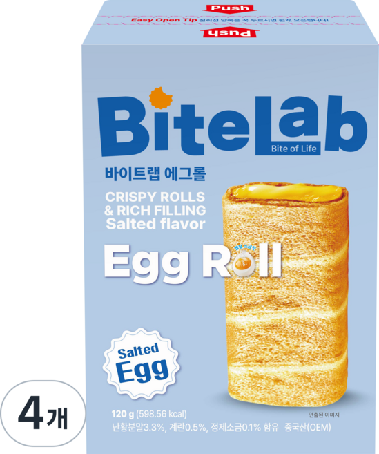 바이트랩 에그롤 수입과자 소금맛, 4개, 120g