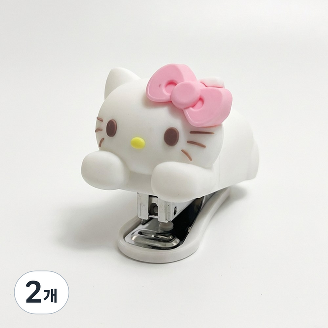 신학기 선물 쿠로미 헬로키티 미니 스테이플러 캐릭터 휴대용 호치케스 입학준비물, 2개, 화이트 헬로키티