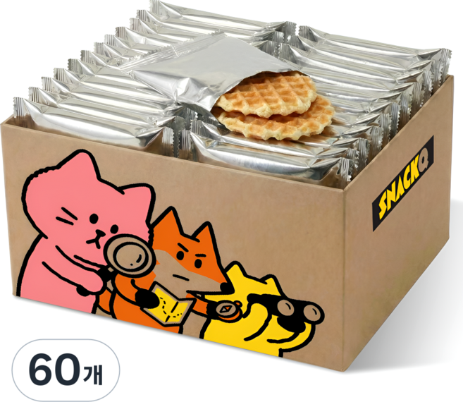 스낵큐 노브랜드 과자, 60개, 솔티버터와플