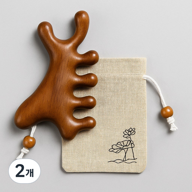 허니잼 우드 괄사 안마 지압기 안마봉 경락 마사지 도구 뷰티 케어 소품, C타입, 2개