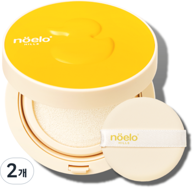 [노엘로힐스] 얇게 발리는 저자극 아기/어린이 선쿠션 SPF50+ (신세계 현대 롯데 백화점 / 스킨베리어 선쿠션), 2개, 15g