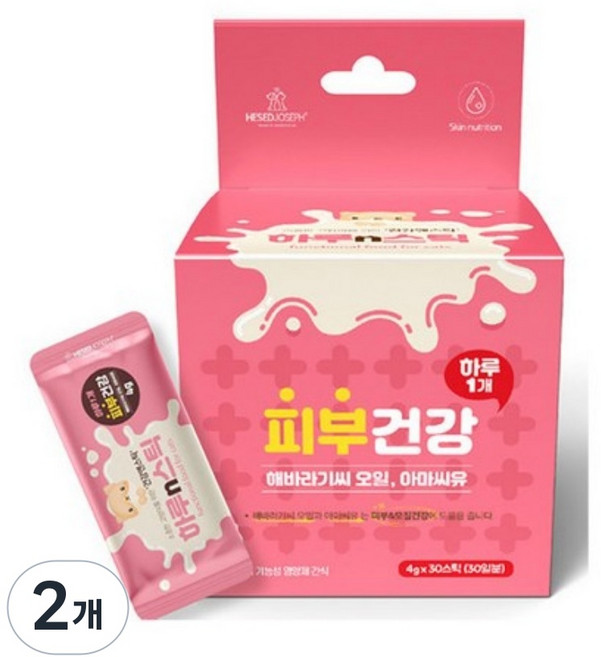 하루n스틱 고양이 영양제 짜먹는 스틱 영양간식 30포, 30회분, 피부/피모, 2개