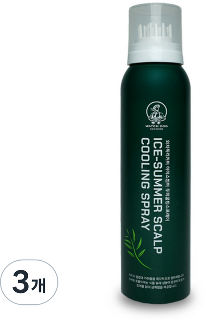 두피 쿨링 스프레이 아이스썸머 와치독리커버, 3개, 60ml
