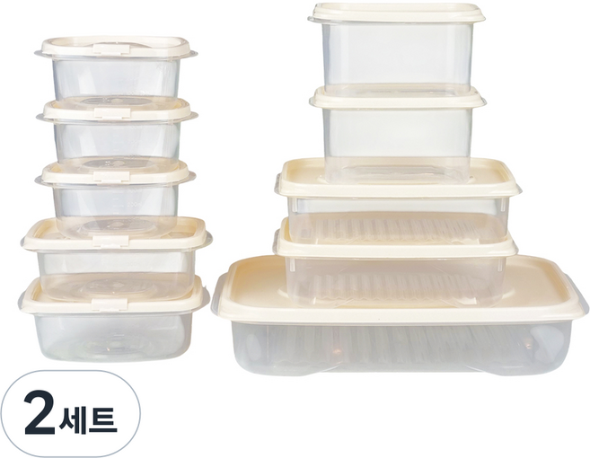 DAMDA 담다톡 프레시 혼합구성 전자레인지 보관용기 냉동밥, 2세트, 프리미엄10p혼합
