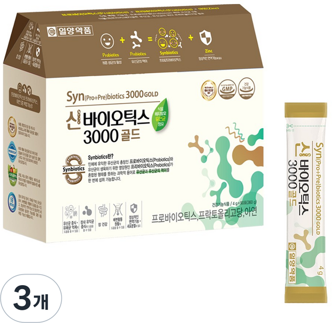 일양약품 신바이오틱스 3000 골드, 360g, 3개
