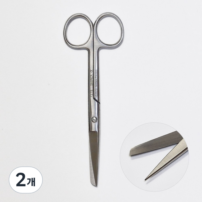 일자 시저 가위 고급형 간호사 병원 의료용 겸자, 2개, 일자 시저가위 고급형