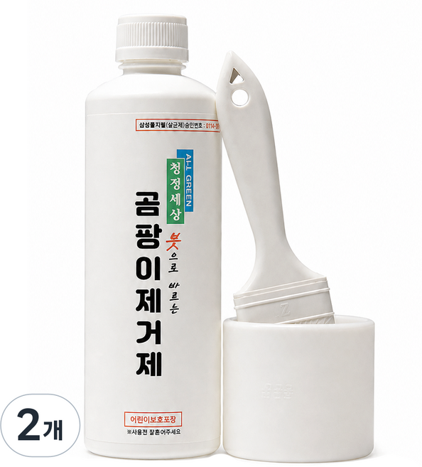 청정세상 붓으로 바르는 곰팡이 제거제 (붓포함), 500g, 2개