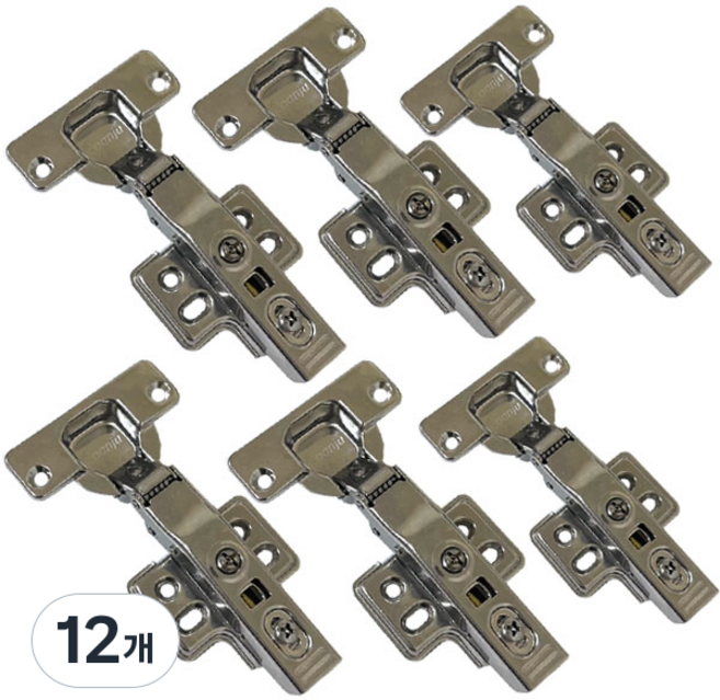 스텐 110도 댐퍼 아웃도어경첩 18T용 싱크대 수납장 유압 문주경첩, 12개