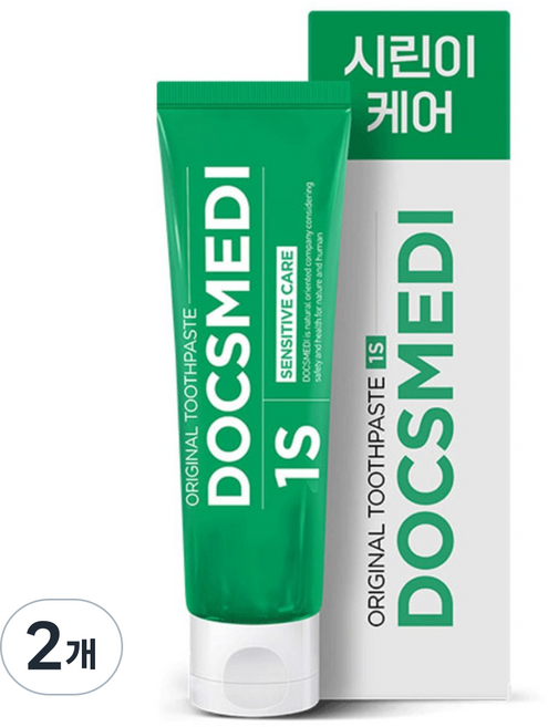 닥스메디 닥트러스트 1S 시린이치약 천연 고불소 시린이 3중 케어 치약, 100ml, 2개