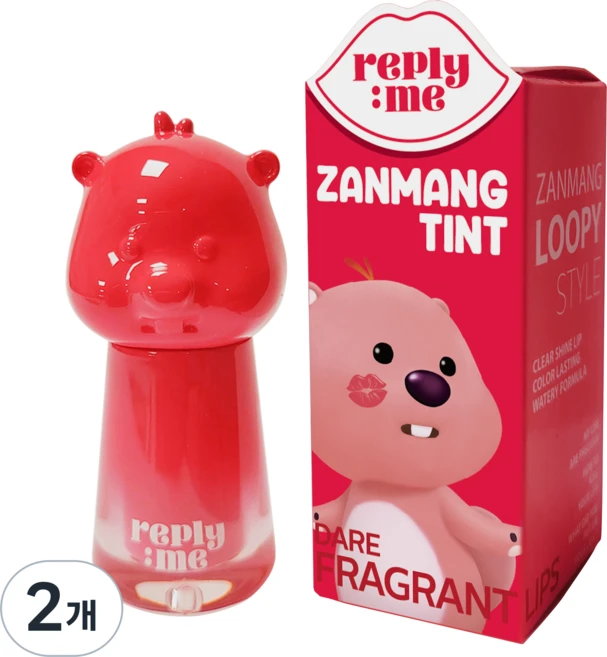 [탕후루립] 면세점입점 리플라이미 잔망루피 립틴트 립글로우 5컬러 2.8ml, 2개, 베리멜로우 - 쿠팡