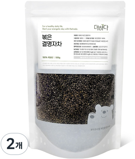 더하다 볶은 결명자차 국산 국내산, 500g, 1개입, 2개