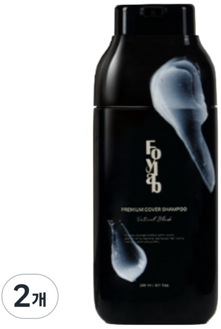 포이랩 새치커버 염색샴푸 (g/ml 겸용), 내추럴블랙, 2개, 240g