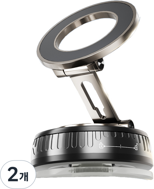 포니착 흡착식 맥세이프 차량용 핸드폰 거치대, 블랙, 2개