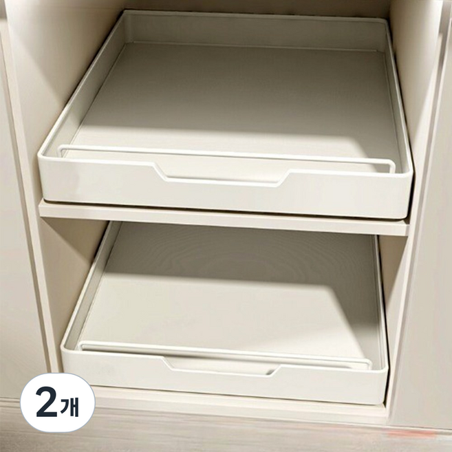 디위닉 양념꺼내기 편리한 무타공 슬라이딩 싱크대 하부장 주방 레일 선반, 2개