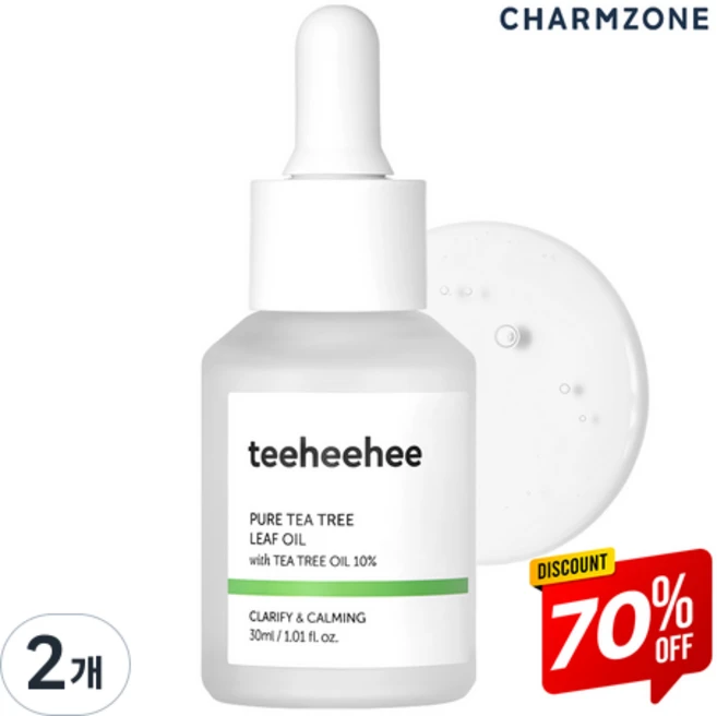참존 티히히 퓨어 티트리 진정 오일, 2개, 30ml - 쿠팡