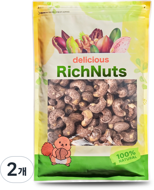 리치너츠 껍질 크리스피 캐슈넛, 2개, 500g