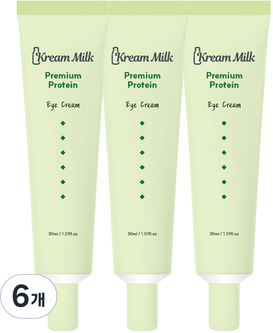 크림밀크 프리미엄 단백질 주름개선 눈가주름 탄력케어 페이스 아이크림, 6개, 30ml