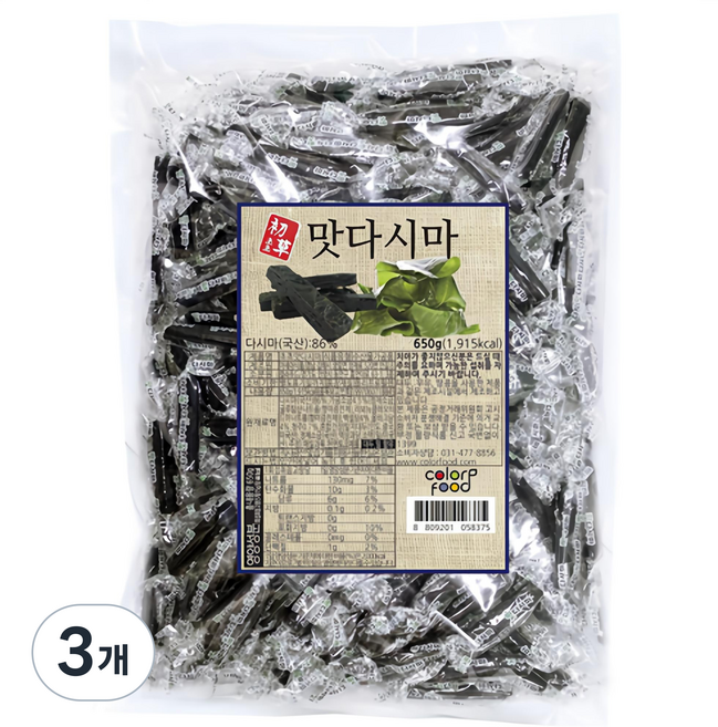 컬러푸드 초초 맛다시마 젤리, 3개, 650g
