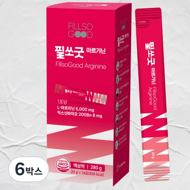 에너지 부스터 고함량 L 아르기닌 5000mg 시트룰린 오르니틴 항산화 비타민 무카페인, 6박스, 14회분 - 쿠팡