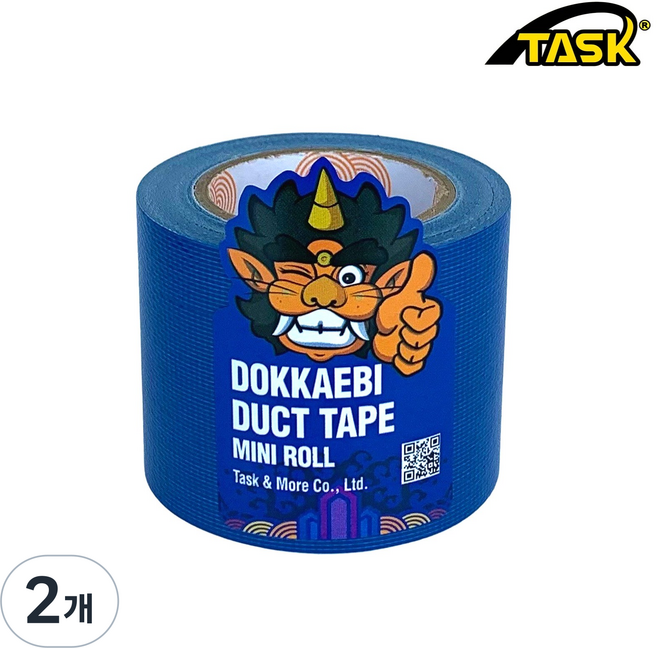 도깨비 수출용(국내산) 덕트테이프 덕테이프 미니롤 DARK BLUE 50mmX5m, 2개