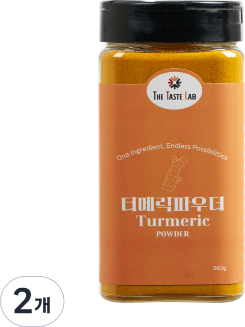 더테이스트랩 강황가루 터메릭 파우더 커큐민, 2개, 260g
