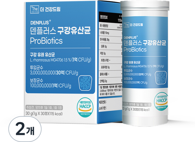 더건강드림 구강유산균 덴플러스 30g, 30정, 2개