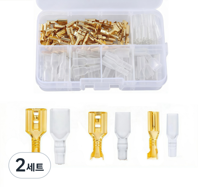 공구PXJ 납작단자 120pcs세트 PG압착단자 전선 압착 배선, 2세트