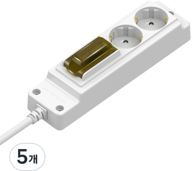 현대일렉트릭 안전한 국내산 고용량 멀티탭 2구 배선 차단기, 1.5m, 5개