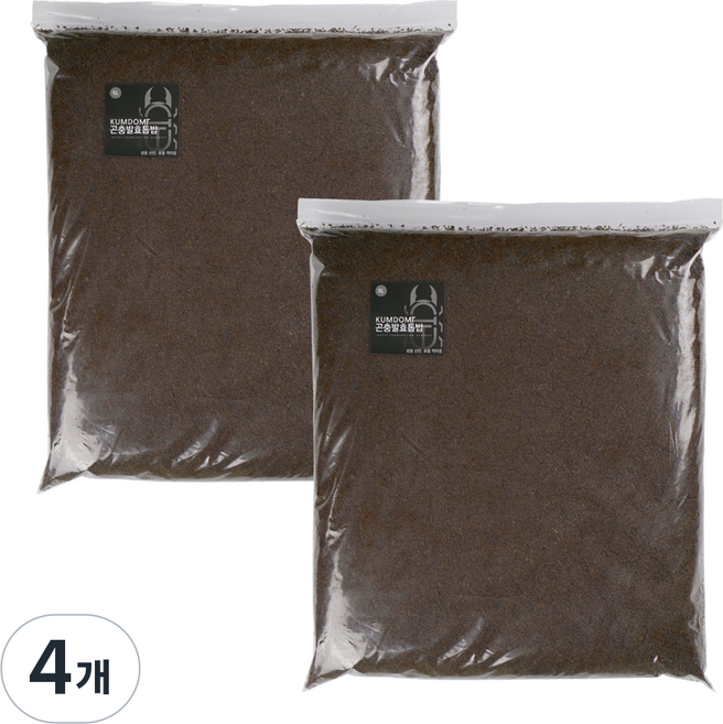 꿈도미 곤충용 발효톱밥 사슴벌레 장수풍뎅이 애벌레 유충 사육용, 5L, 4개