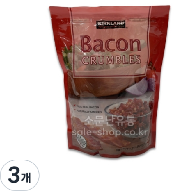 커클랜드 베이컨 크럼블스 토핑용베이컨, 567g, 3개