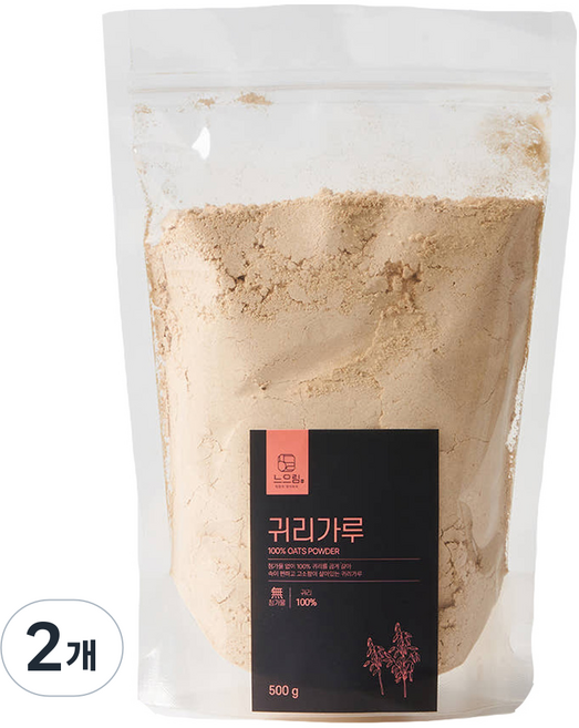 느으림 건강하게 두 번 볶은 귀리가루, 2개, 500g