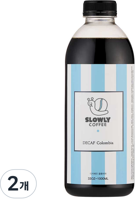 슬로울리 디카페인 더치커피 콜드브루 원액, 1L, 2개, 1개입
