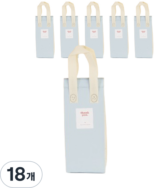 일회용 피크닉 도시락 미니 보냉백 보냉가방 쿨러백 대형 (스티커 포함), 18개, 블루