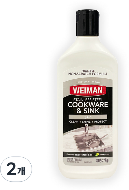 와이만 스텐스틸 싱크 물때 찌든때 얼룩 제거 세정제, 227g, 2개