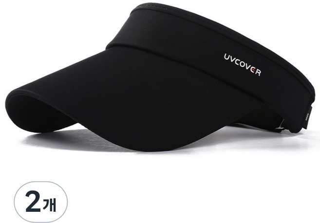 Surkat 스포츠 모자 자외선 차단 썬캡 썬바이저 남녀공용 골프모자, 블랙, 2개