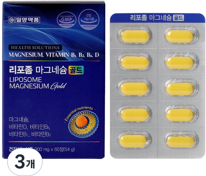 일양약품 리포좀 마그네슘 골드 - 체내 흡수율을 위함 리포좀 제형공법, 3개, 60정