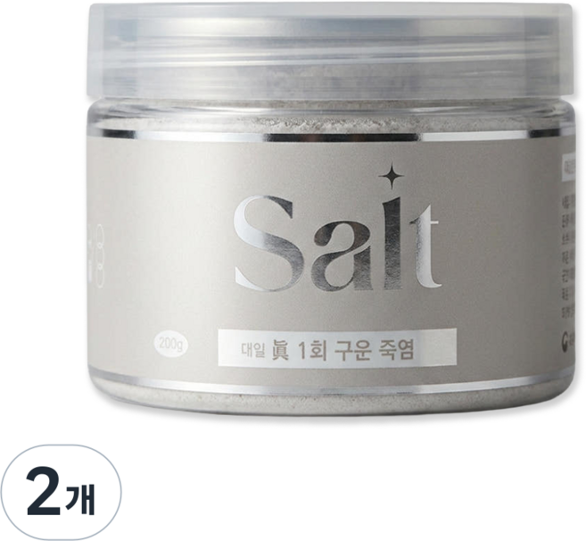 청년소금 죽염 고운미세분말 양치 소금차, 200g, 2개