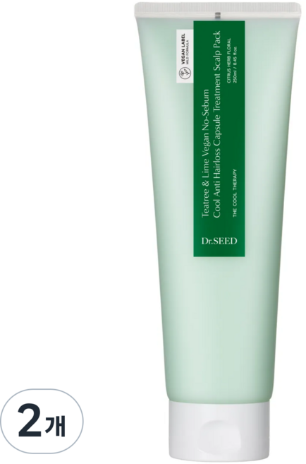 닥터시드 티트리 앤 라임 비건 지성케어 쿨 탈모 캡슐 트리트먼트 두피 팩, 250ml, 2개
