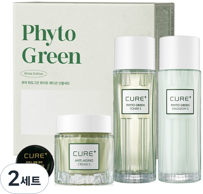 김정문알로에 피토그린 선물세트 큐어 안티에이징 크림S 토너 에멀전, 2세트
