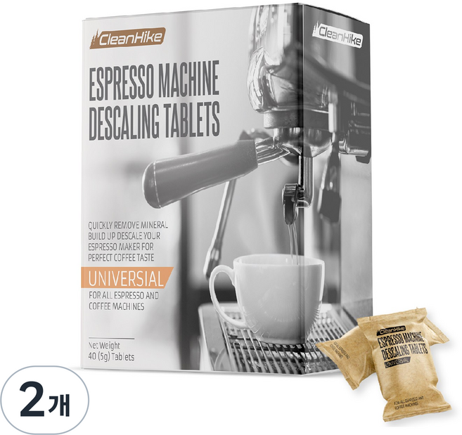 클린하이크 네스프레소 일리 커피머신 세척제 발포 세정제 석회제거 디스케일러, 2개